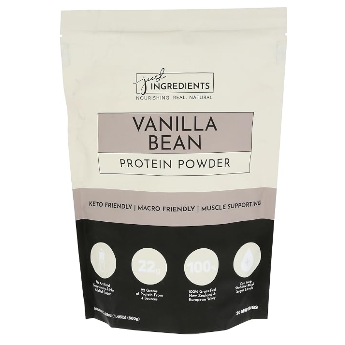 Just Ingredients Vanilla Bean Protein Powder 23.38oz