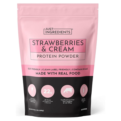 Just Ingredients Strawberries And Cream Protein Whey Powder 2.17lb