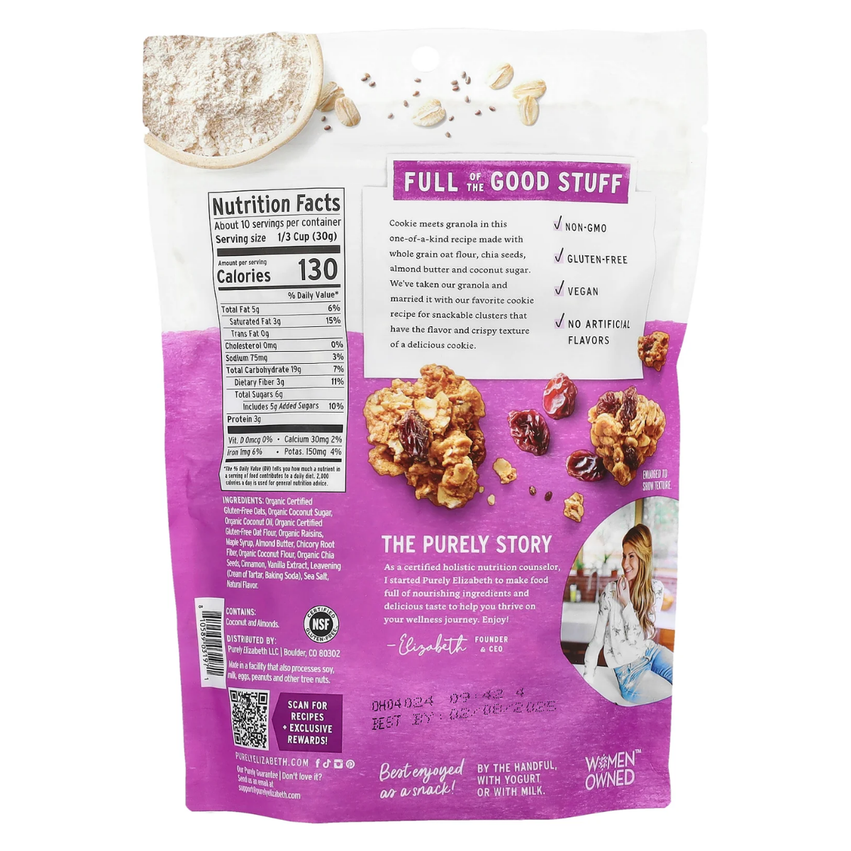 Purely Elizabeth Cookie Granola Oatmeal Raisin 11oz