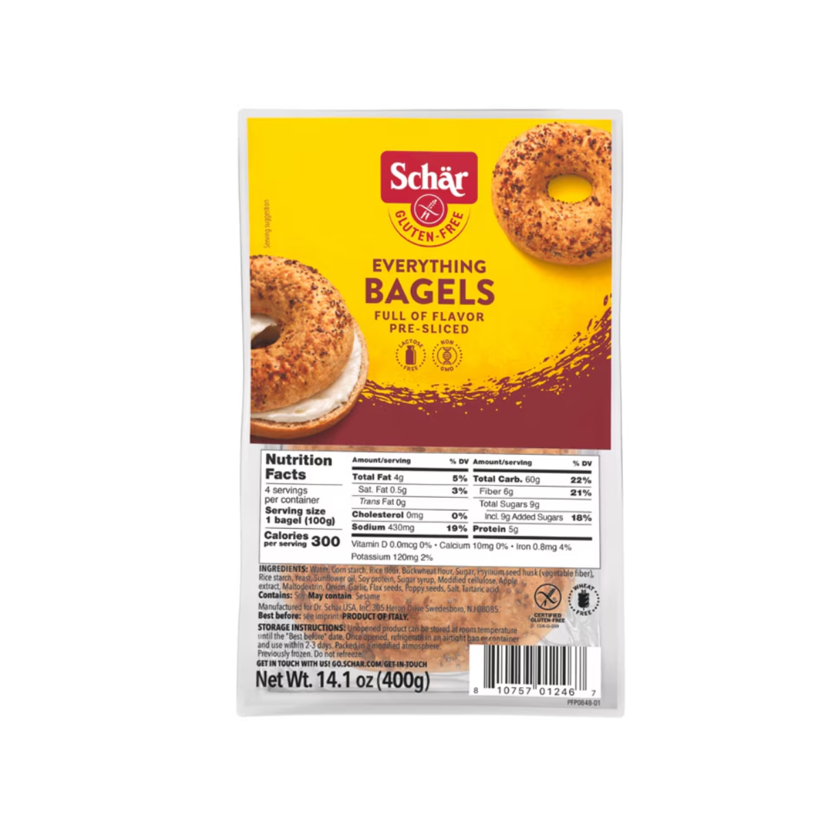 Schar Gluten Free Bagel Everything 14.1oz