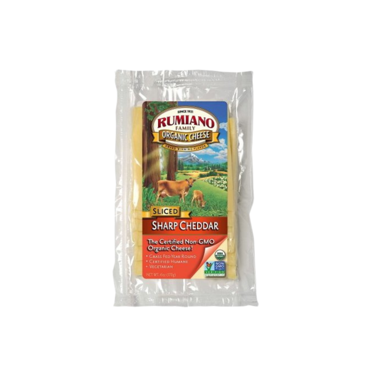 Rumiano Organic Cheese Sliced Sharp Cheddar 6oz