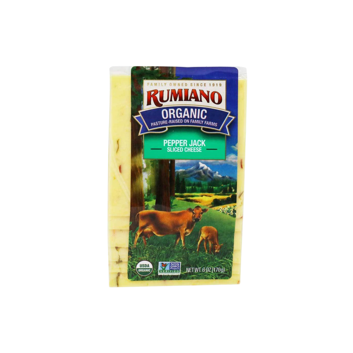 Rumiano Organic Pepper Jack Sliced Cheese 6oz