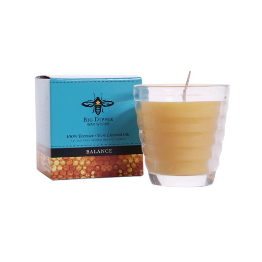 Big Dipper Wax Works Beeswax Aromatherapy Beehive Glass Balance Peppermint and Lavender