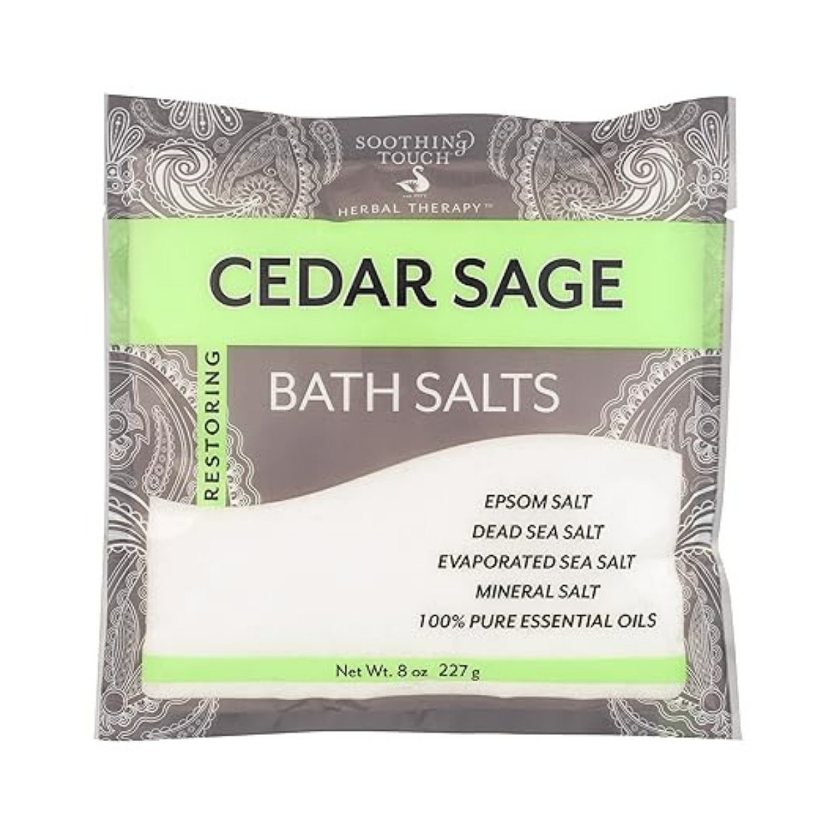 Soothing Touch Herbal Therapy Epsom Bath Salts Cedar Sage 8oz