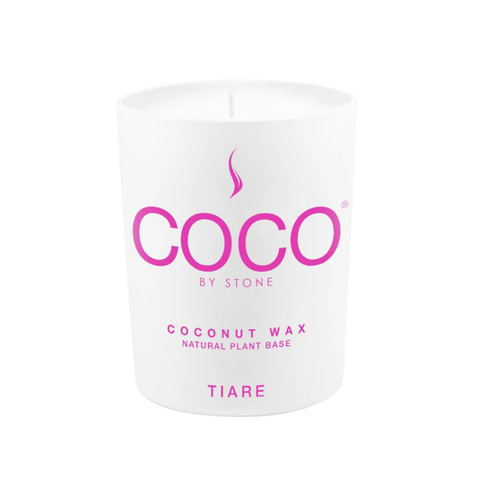 Stone Candle Coco Tiare Natural Coconut Apricot Wax Candle 6.5oz