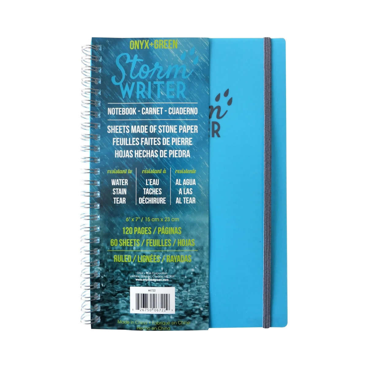 Onyx and Green Waterproof Notebooks STORM 6x7"