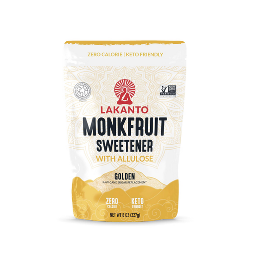 Lankato Golden Monkfruit and Allulose Sweetener Raw Cane Sugar Replacement 8oz
