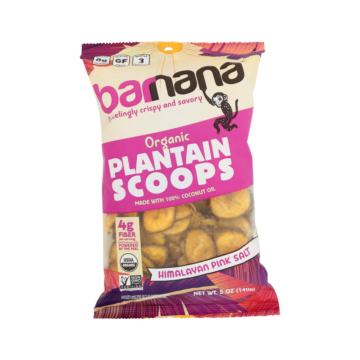 Barnana Plantain Scoops Organic Non GMO Himalayan Pink Salt 5oz