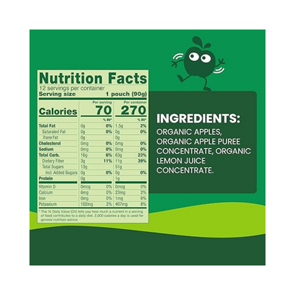 Gogo Squeez Organic Applesauce Fruit On The Go Apple 3.2oz 12c