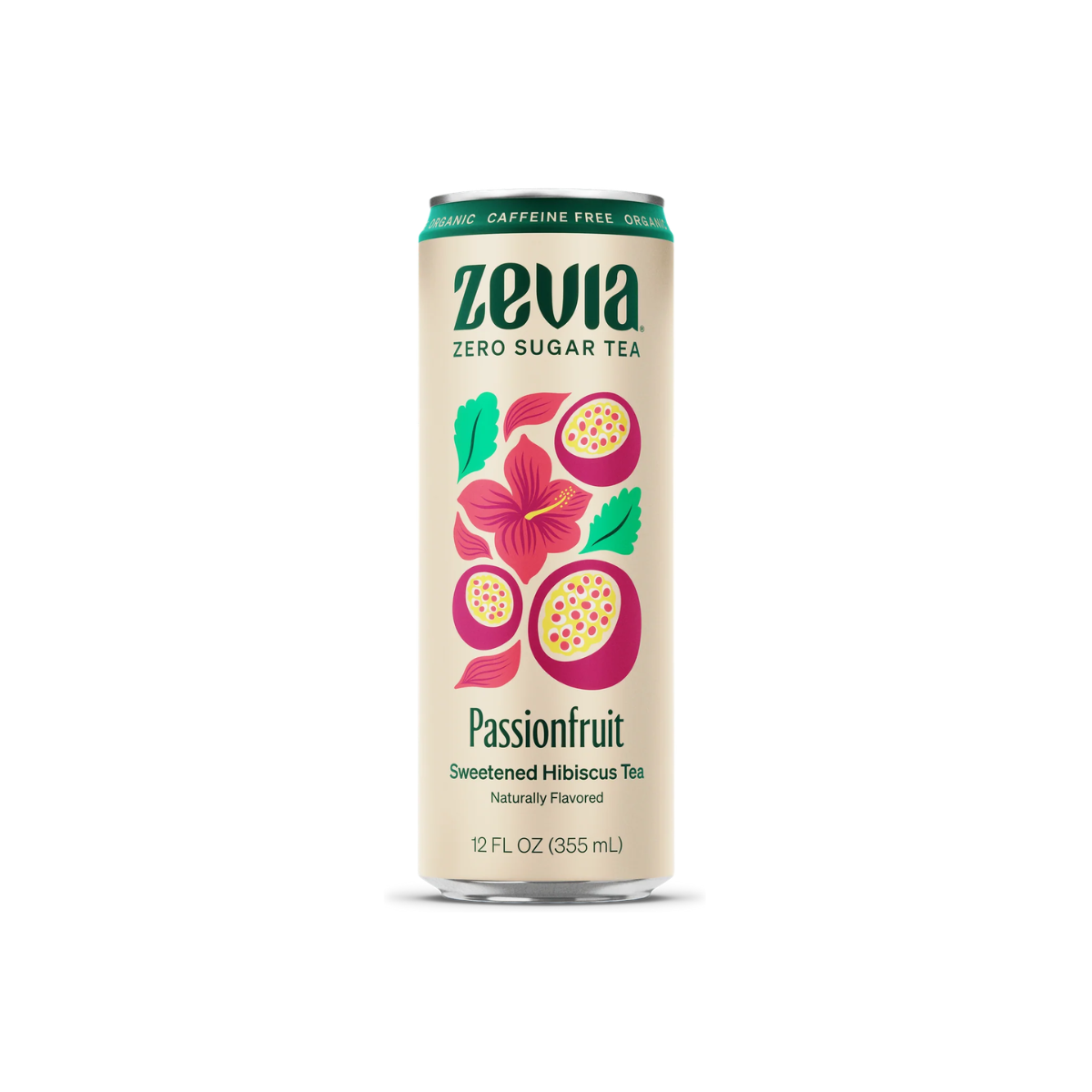 Zevia Caffeine Free Hibiscus Tea Passion Fruit 12oz
