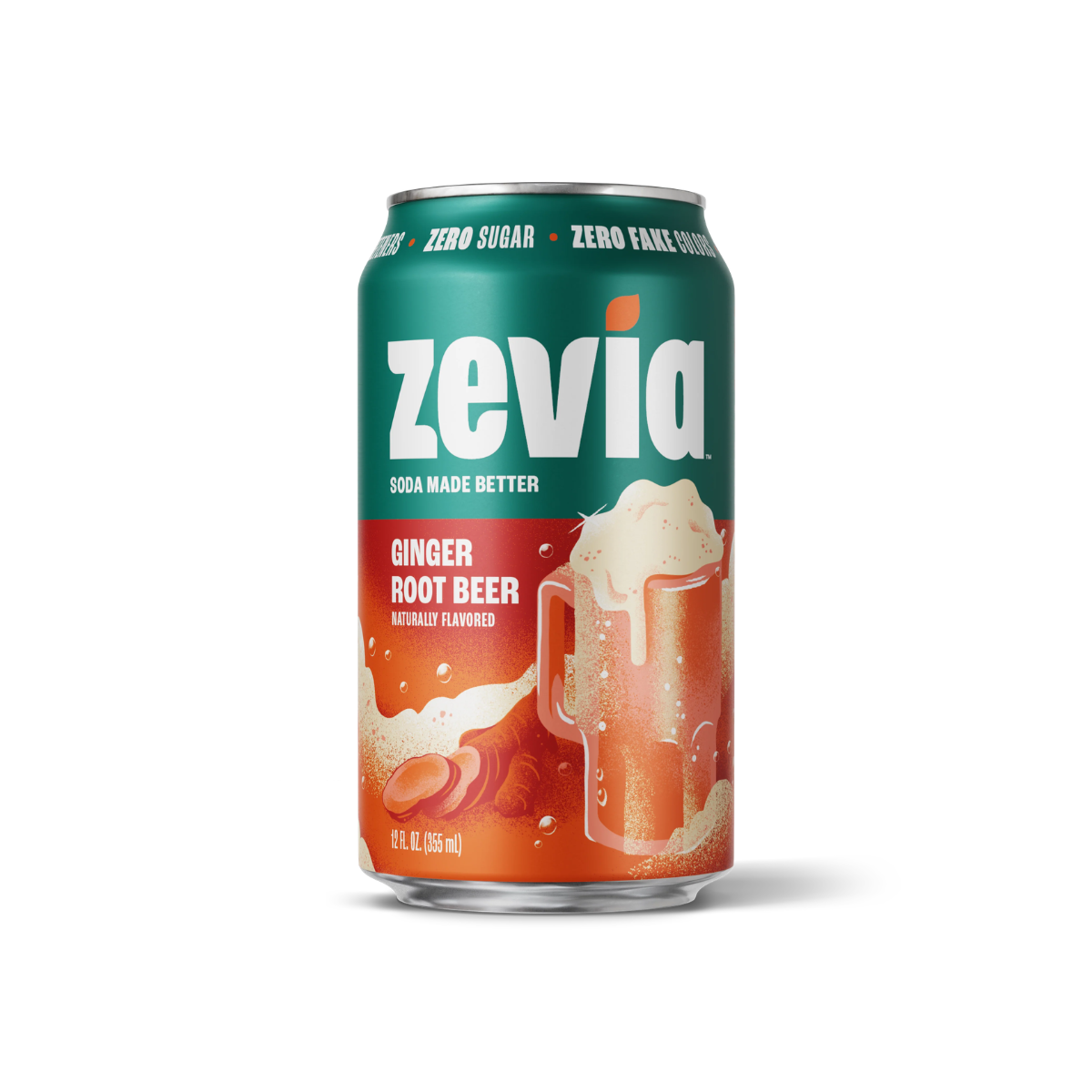 Zevia Ginger Root Beer Soda 12oz