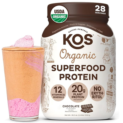 KOS Organic Plant Based Protein Powder Chocolate 38oz