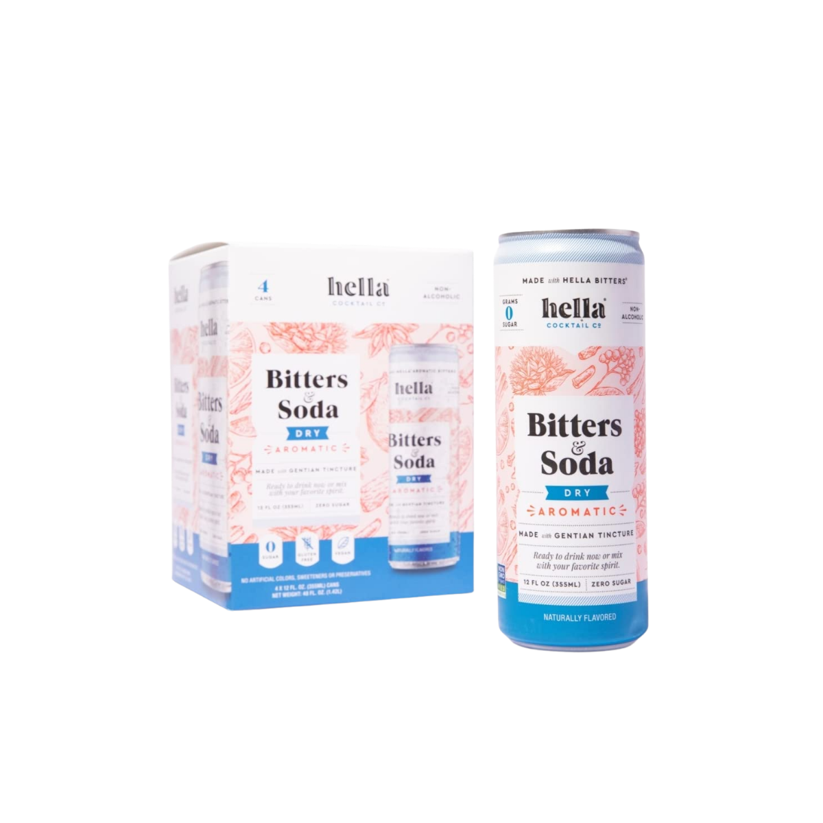Hella Soda Bitter Aromatic Dry 12oz 4c