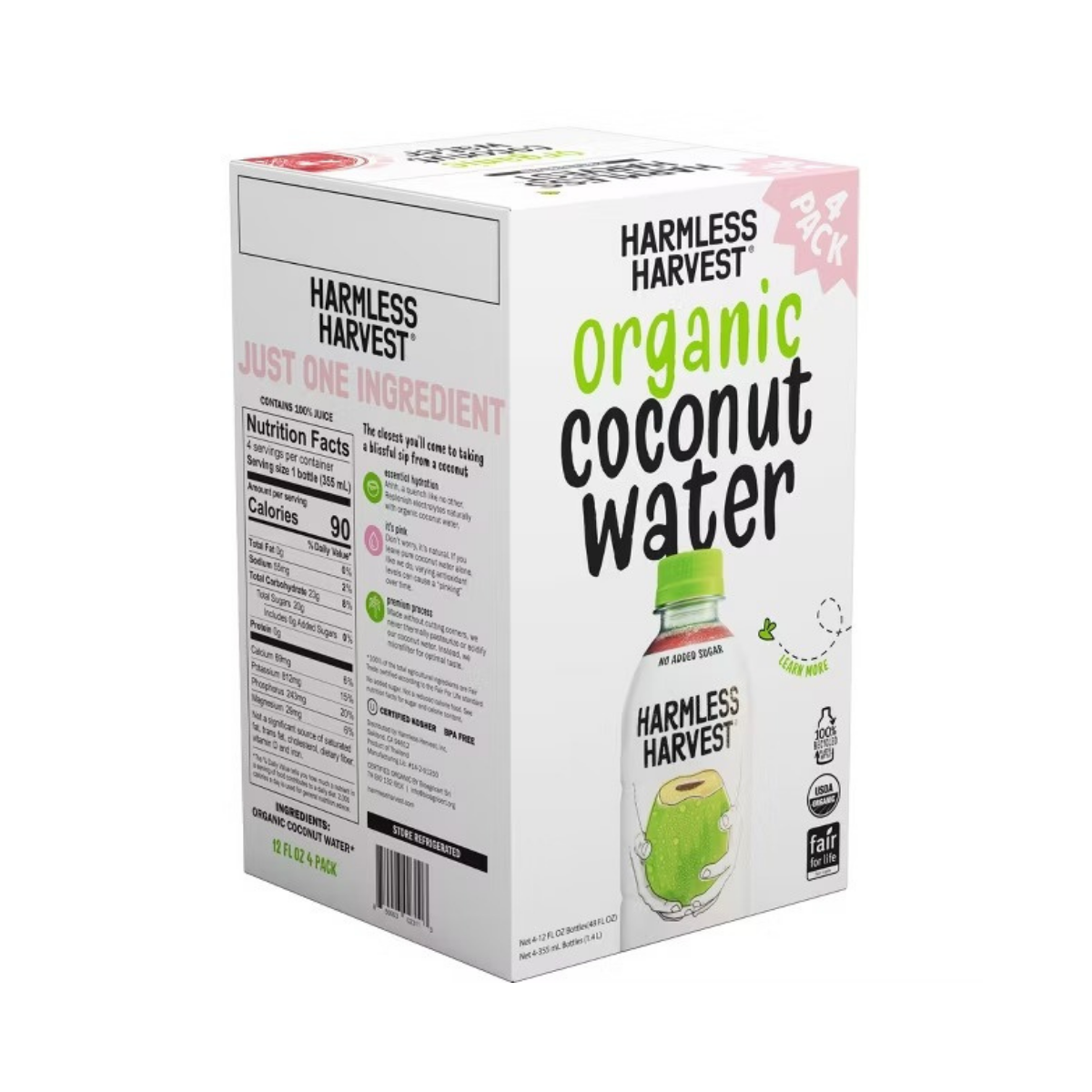 Harmless Harvest Organic Coconut Water 4c