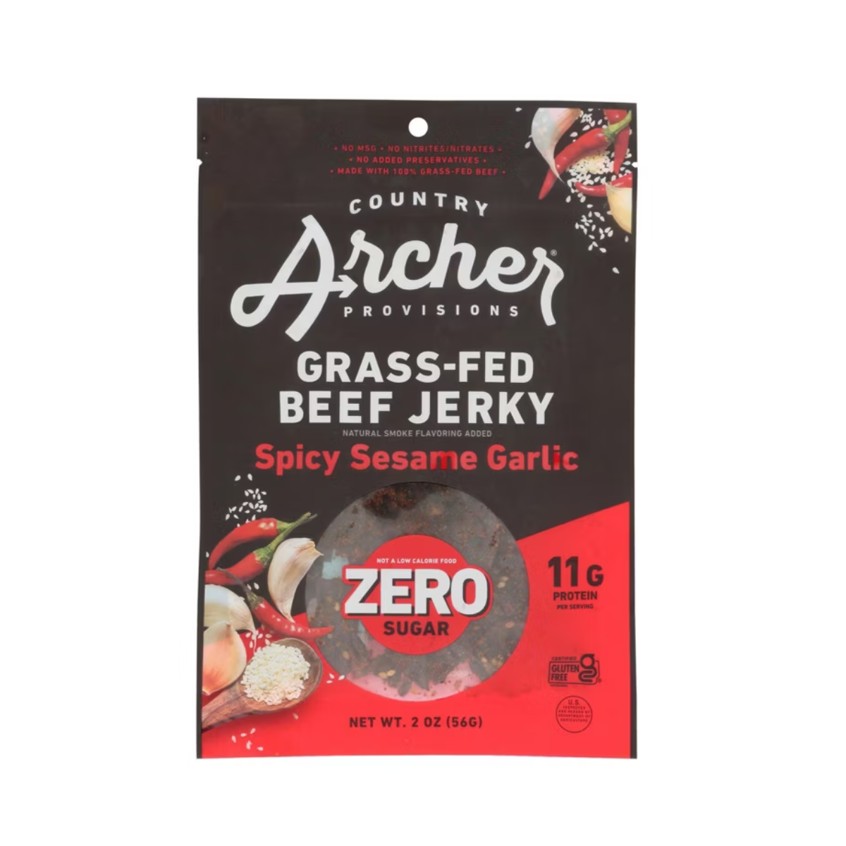 Country Archer Spicy Sesame Garlic Grass-Fed Beef Jerky 2 oz