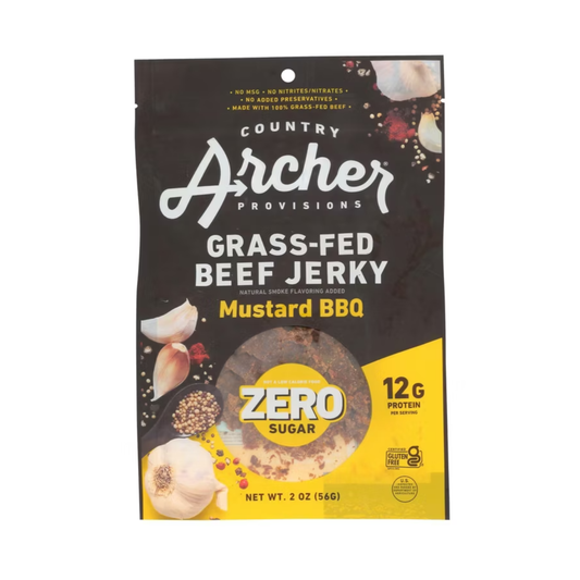 Archer Jerky Mustard BBQ Grass-Fed Beef Jerky 2oz