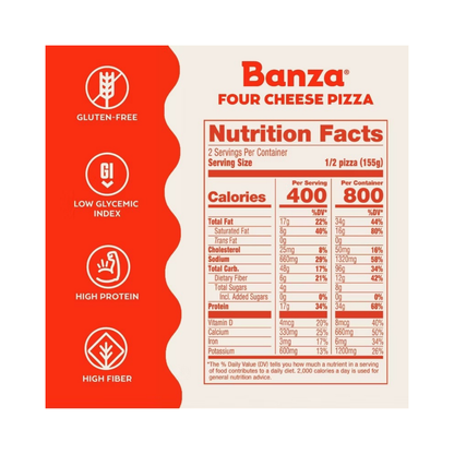 Banza Chickpea Gluten Free Protein Cheese Frozen Pizza 10.9oz