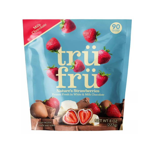 Tru Fru White and Milk Chocolate Frozen Strawberries 8oz