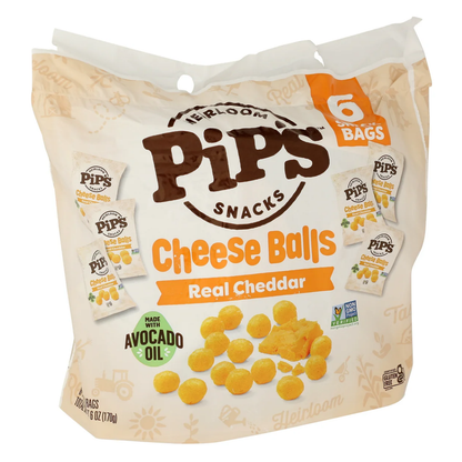 Pip's Heirloom Snacks Cheese Balls Real Cheddar 6c