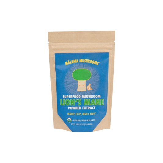 Malama Mushrooom Lion's Mane Mushroom Extract Powder 3.5oz