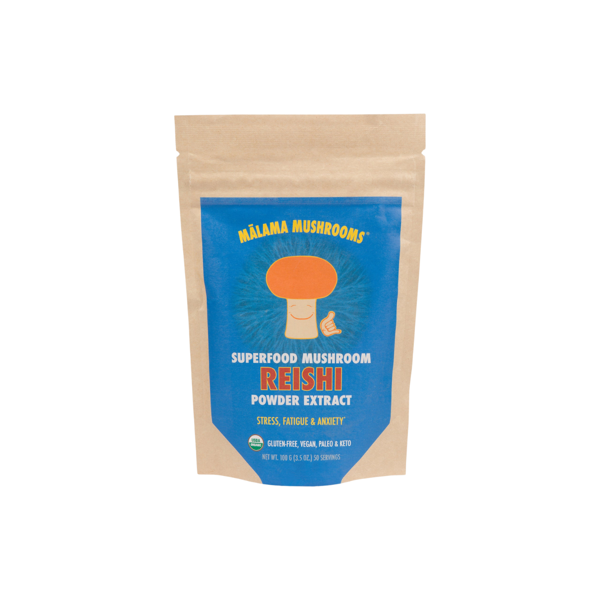 Malama Mushrooom Reishi Mushroom Extract Powder 3.5oz