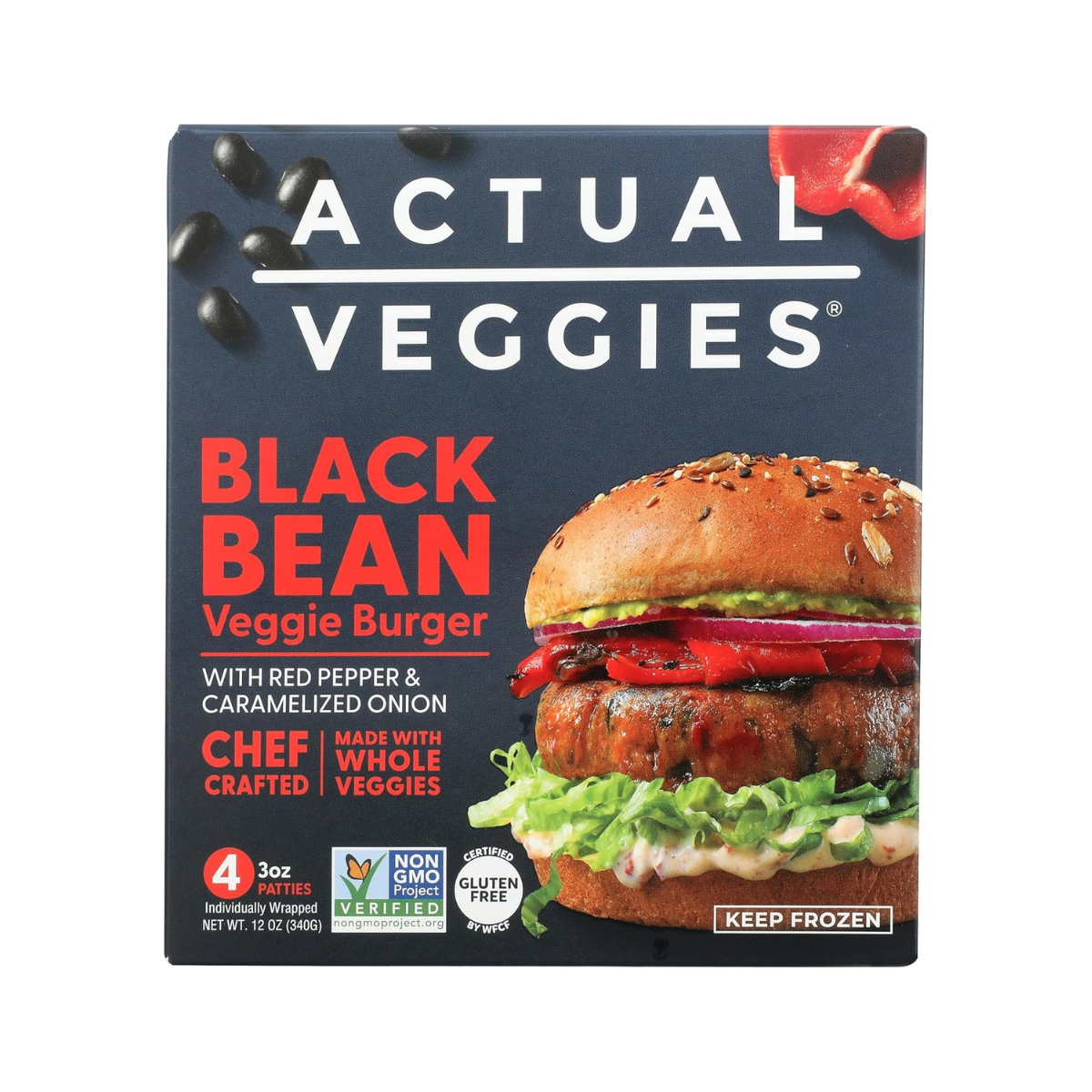 Actual Veggies Black Bean Veggie Burger 12oz