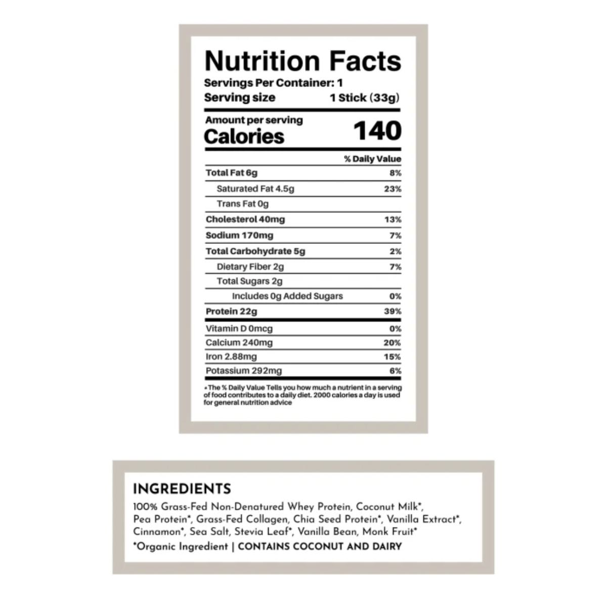 Just Ingredients Vanilla Bean Protein Whey Powder 1.16oz