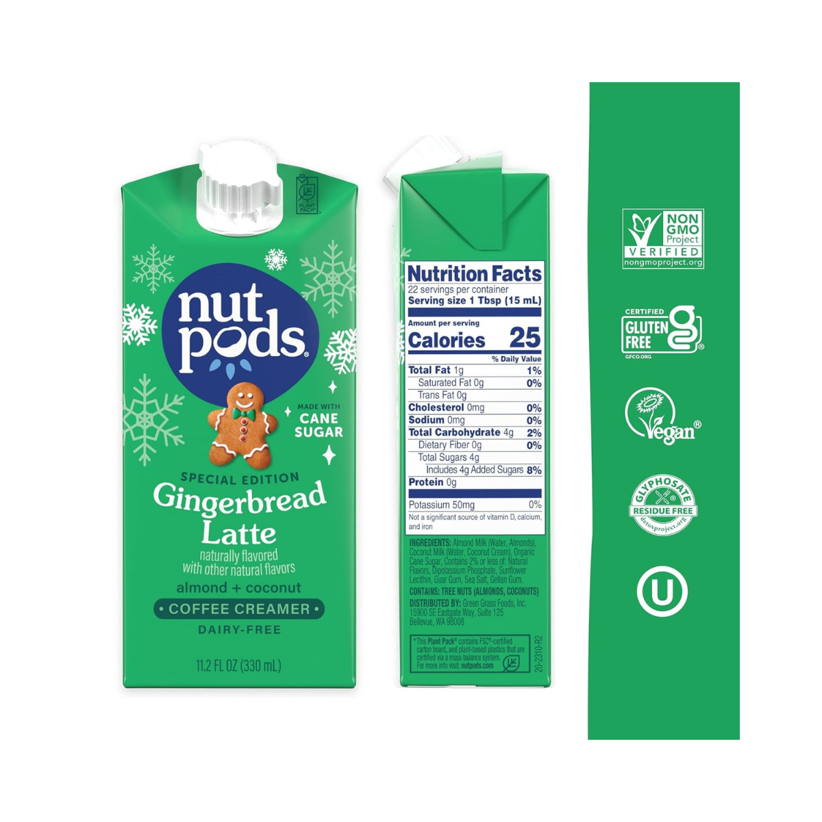 Nutpods Gingerbread Latte Non Dairy Coffee Creamer 33.6fl oz