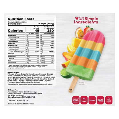 JonnyPops Organic Tropical Paradise Punch Pops 14.8fl oz
