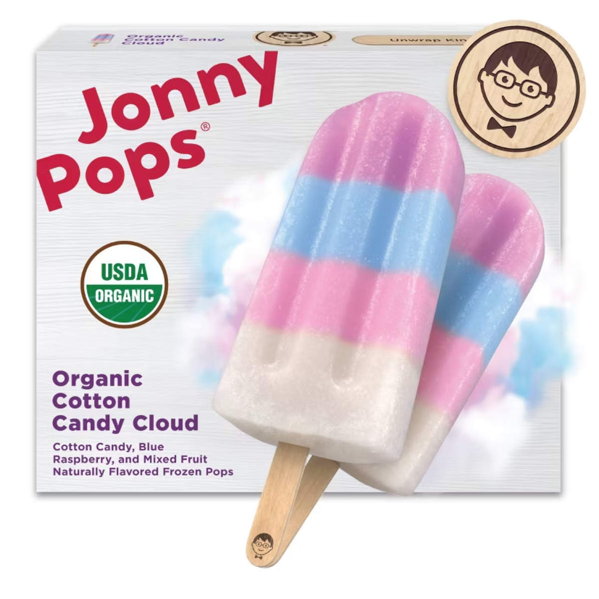 JonnyPops Organic Cotton Candy Cloud Pops 14.8fl oz