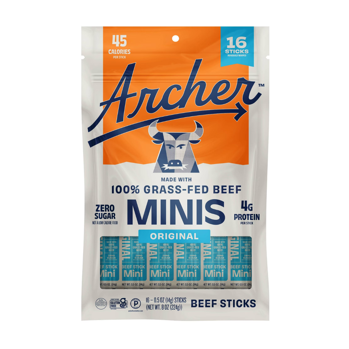 Archer Jerky Original Beef Mini Sticks 8oz