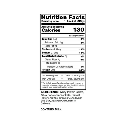 Chike Nutrition Natural High Protein Iced Coffee Single Packets