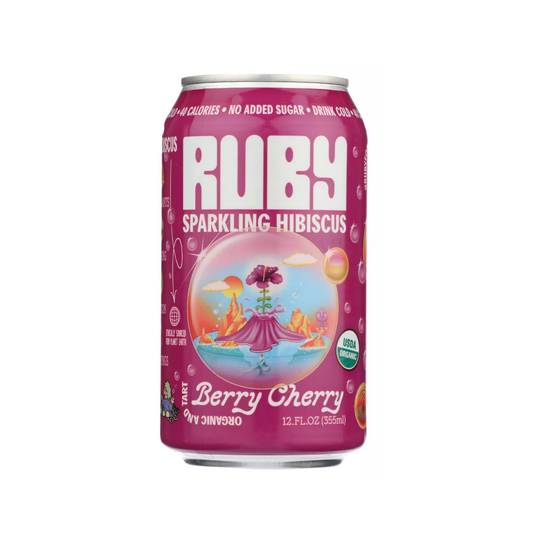 Ruby Hibiscus Sparkling Hibiscus Organic Berry Cherry 12 fl oz