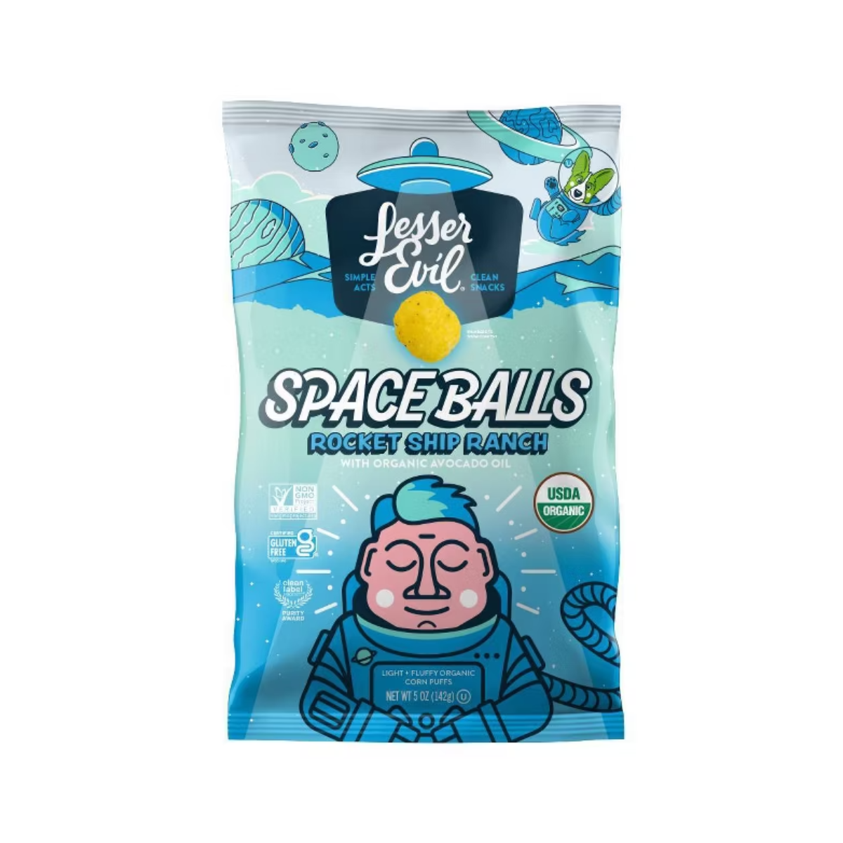 LesserEvil Organic Ranch Space Balls 5oz