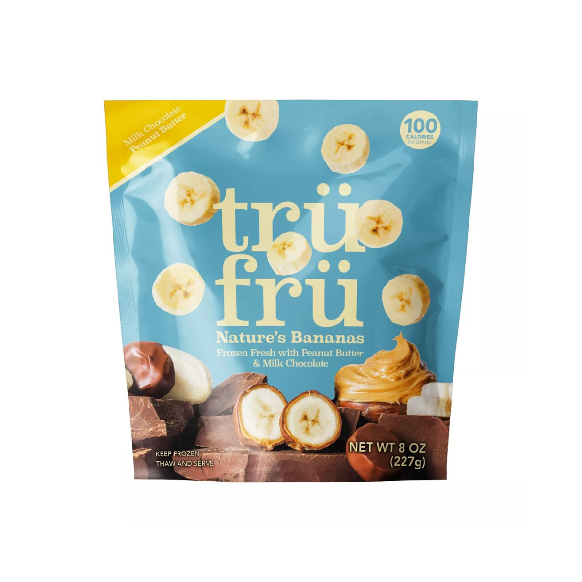 Tru Fru Frozen Bananas in Peanut Butter & Milk Chocolate 8 fl oz