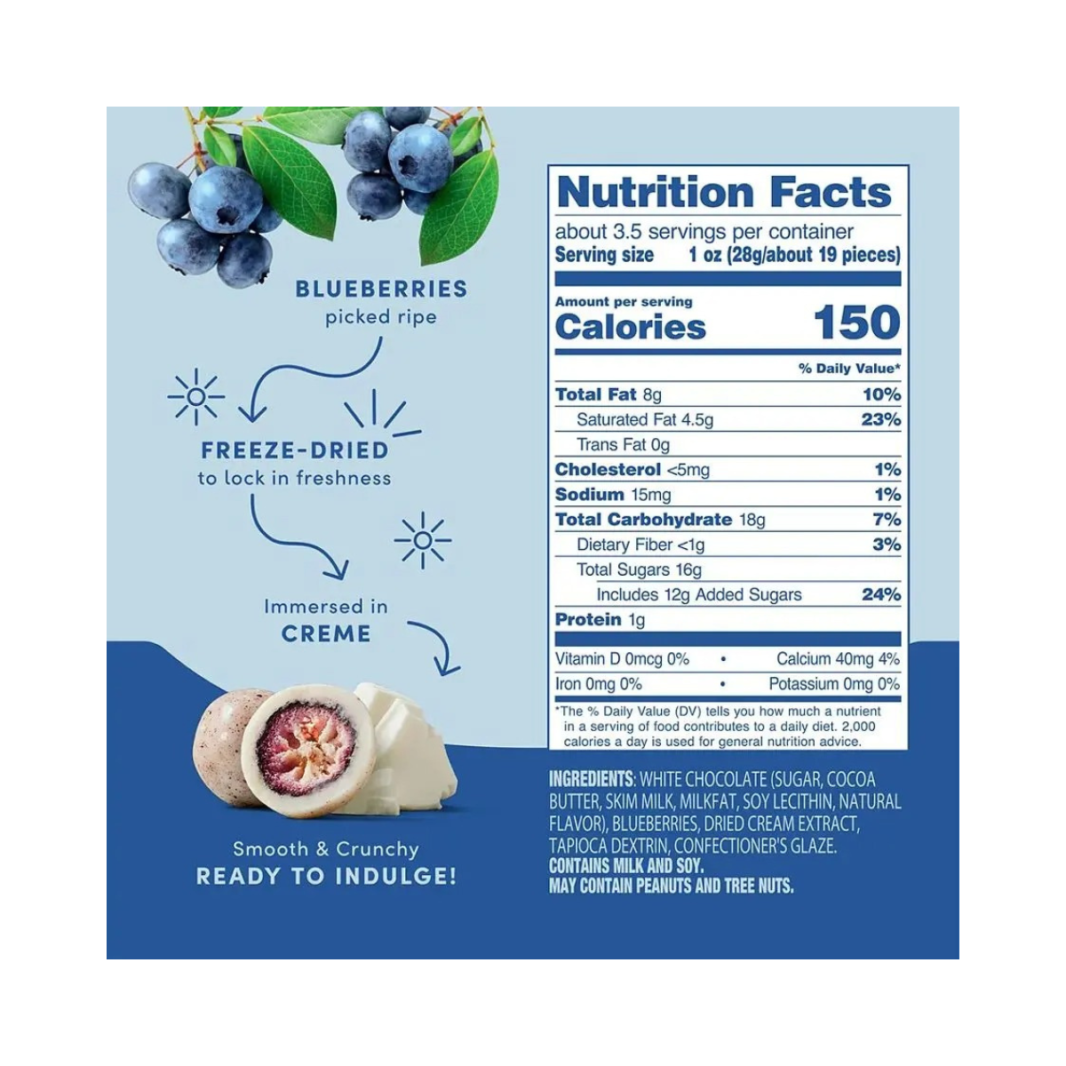 Tru Fru Freeze-Dried Blueberries in Creme 3.4oz