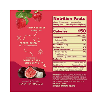 Tru Fru Freeze-Dried Strawberries in White & Dark Chocolate 3.4 oz