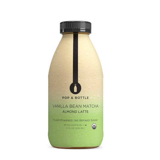 Pop & Bottle Vanilla Bean Matcha Almond Milk Latte 11fl oz