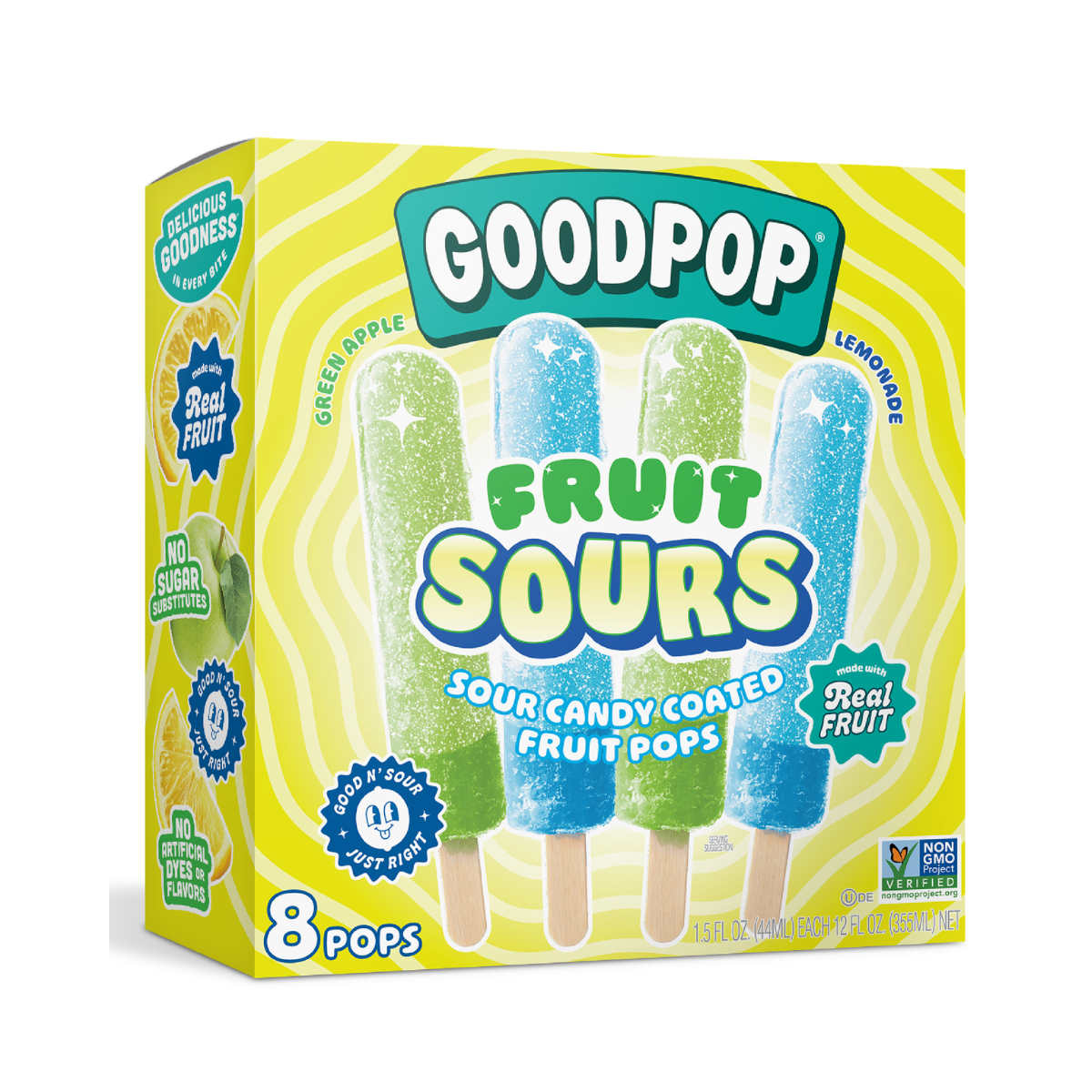 GoodPop Organic Freezer Pops Green Apple & Lemonade Fruit Sours 8c