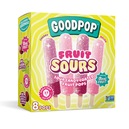 GoodPop Organic Freezer Pops Cherry & Melon Fruit Sours 8c