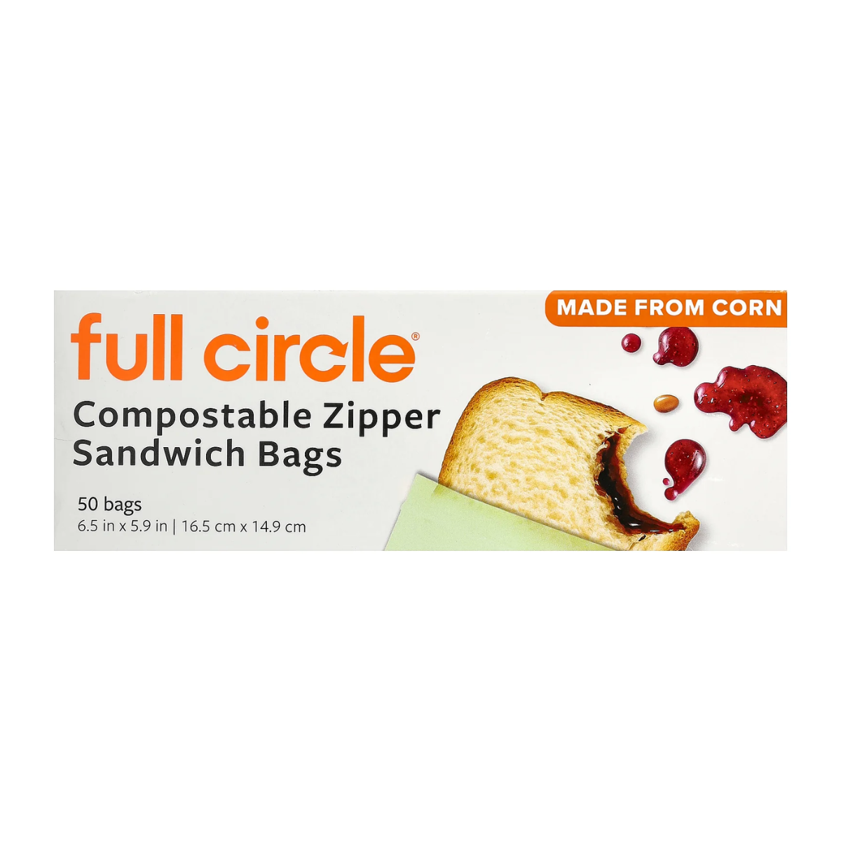 Full Circle Home Compostable Zipper Sandwich Bags 50c