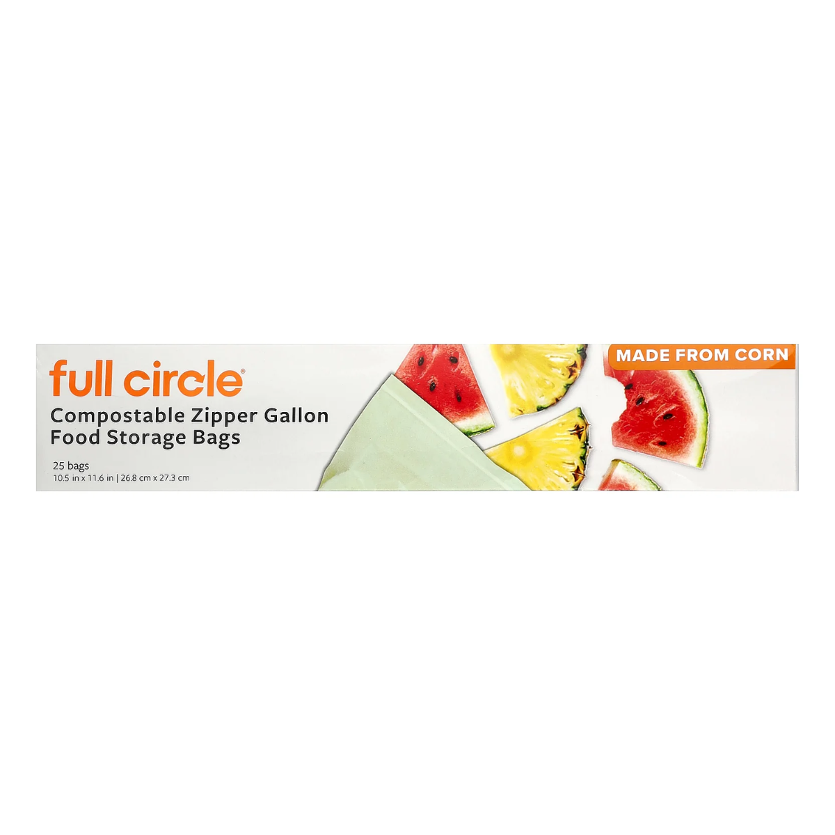 Full Circle Home Compostable Zipper Gallon Food Storage Bags 25c
