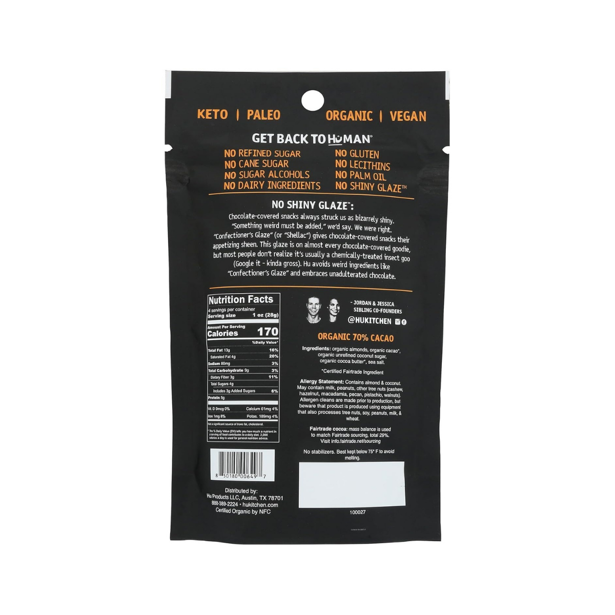 HU Chocolate Covered Hunks Almonds & Sea Salt 4oz