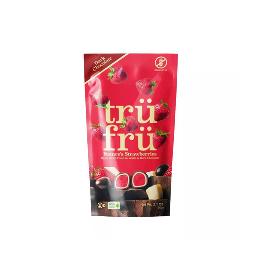 Trü Frü Hyper-Dried Strawberries Covered in Dark Chocolate Candy 2.1oz