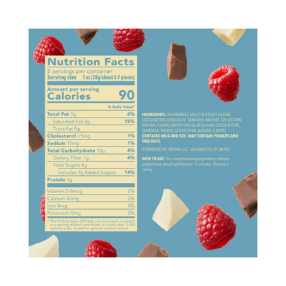 Tru Fru White & Milk Chocolate Frozen Whole Raspberries 8oz