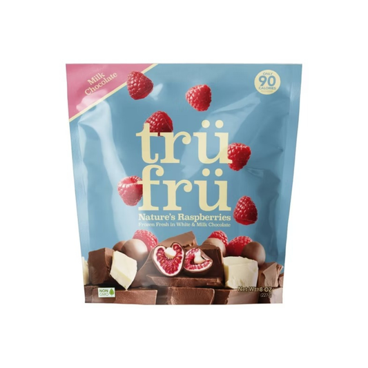 Tru Fru White & Milk Chocolate Frozen Whole Raspberries 8oz