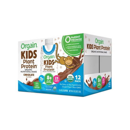 Orgain Organic Kids Vegan Nutritional Shake 23 Vitamins & Minerals Chocolate 12c