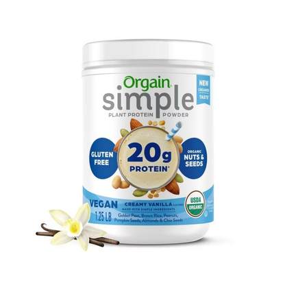 Orgain Organic Simple Ingredient Plant Based Protein Powder Vanilla V 1.25lbs