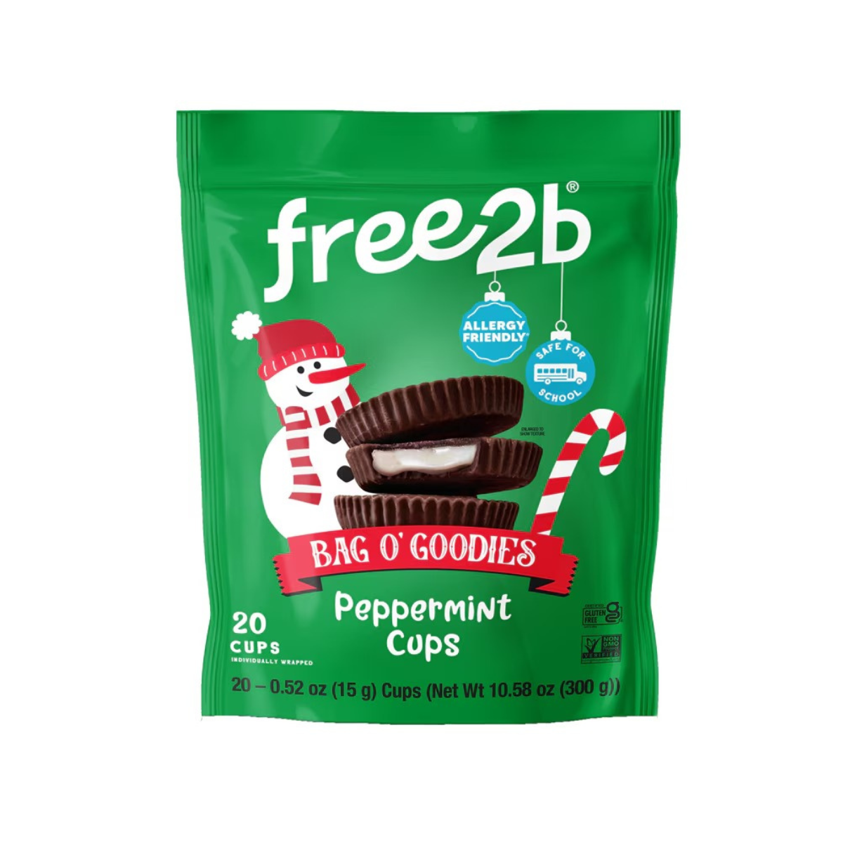 Free2b Bag O' Goodies Dark Chocolate Cups Peppermint 20c