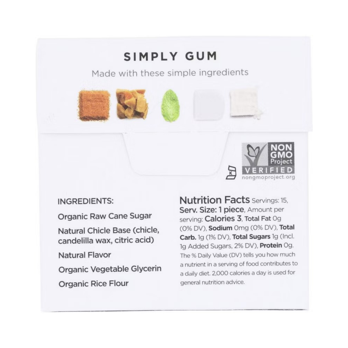 Simply Gum Natural Chewing Gum Spearmint 15c